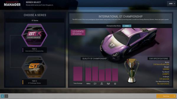 Motorsport Manager - GT Series - Steam Key (Clave) - Mundial